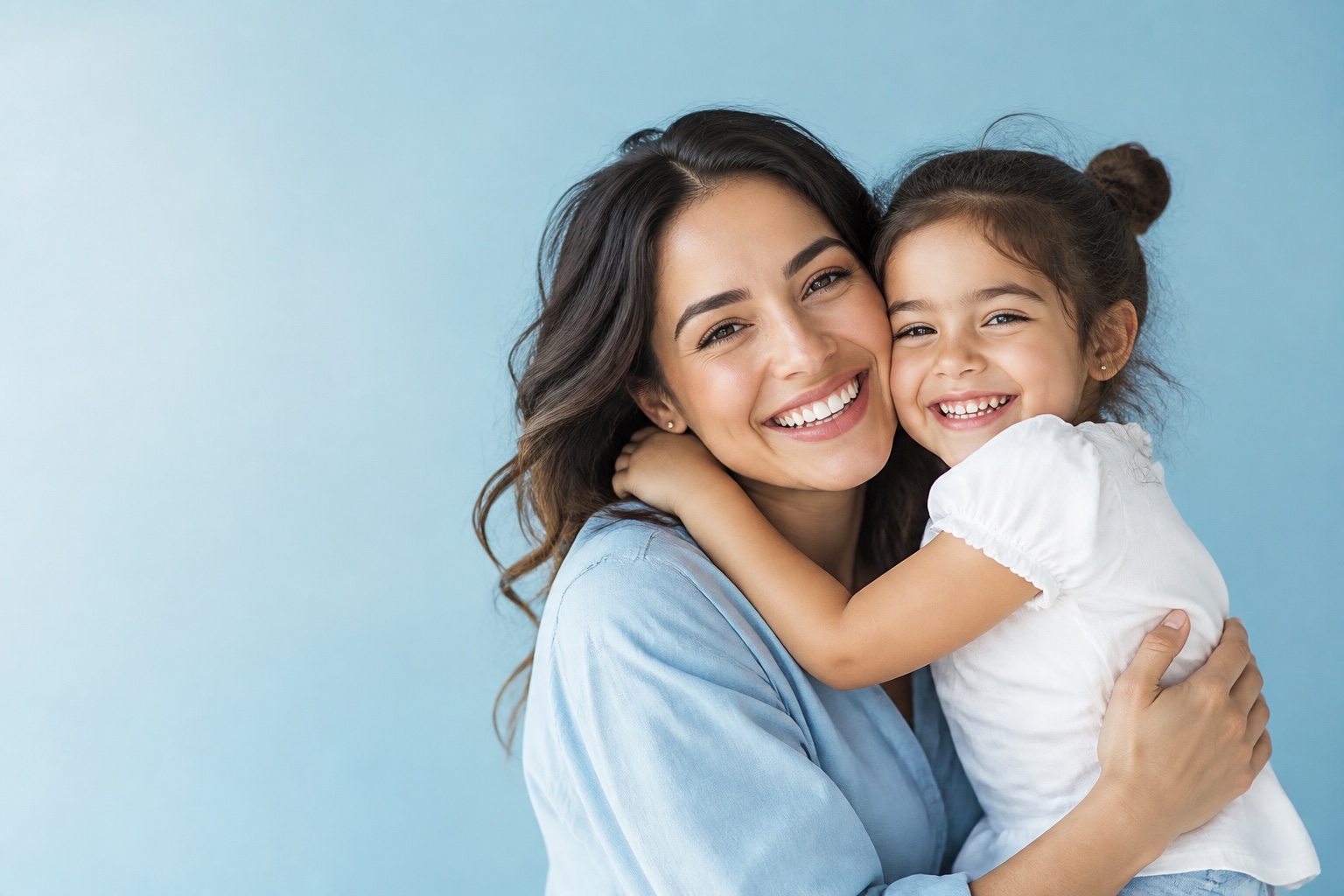 A mother and daughter sharing a hug